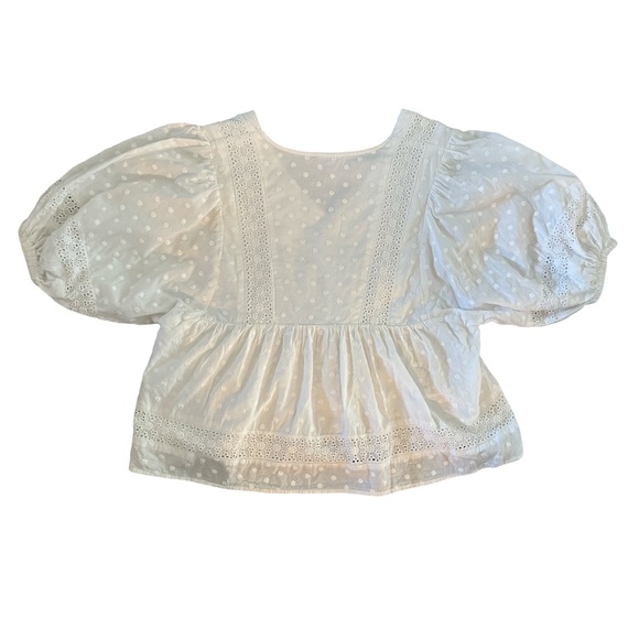 Polka Dot Puff Sleeve Blouse CottageCore - Picture 3 of 7